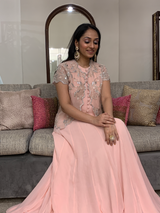 Fairytale Pink Tea Rose Kalidaar with Jacket