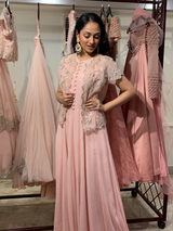 Fairytale Pink Tea Rose Kalidaar with Jacket