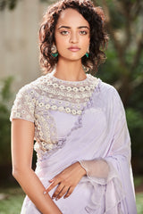 Love In The Mist Ruffle Saree With Maharani Blouse