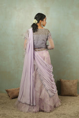 Lavender Love in the Mist Printed Lehenga
