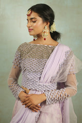 Lavender Love in the Mist Printed Lehenga