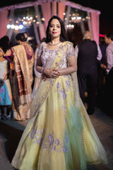 Swati in our Ethereal Bloom Kalidaar