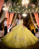 Swati in our Ethereal Bloom Kalidaar