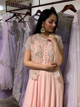 Fairytale Pink Tea Rose Kalidaar with Jacket