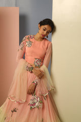Star Flower Lehenga with Dupatta