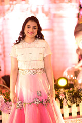 SRISHTI AGARWAL IN OUR LA VIE EN ROSE PRIMROSE SHIRRED CROP TOP WITH TUTU SKIRT