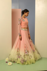 Star Flower Crop Top with Skirt