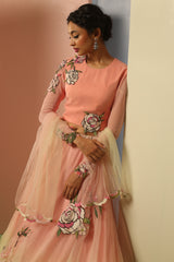 Star Flower Lehenga with Dupatta