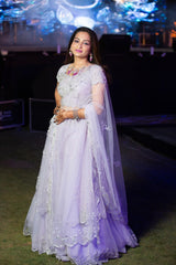 Supriya Kataria in Our Lavender Tea Rose Tiered Lehenga