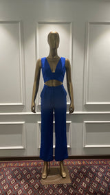 ELECTRIC BLUE PANTS WITH WAIST COAT
