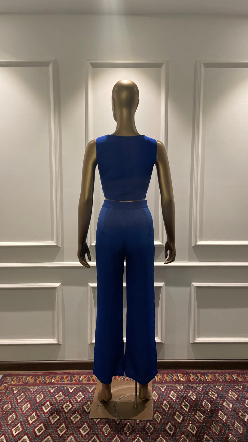 ELECTRIC BLUE PANTS WITH WAIST COAT