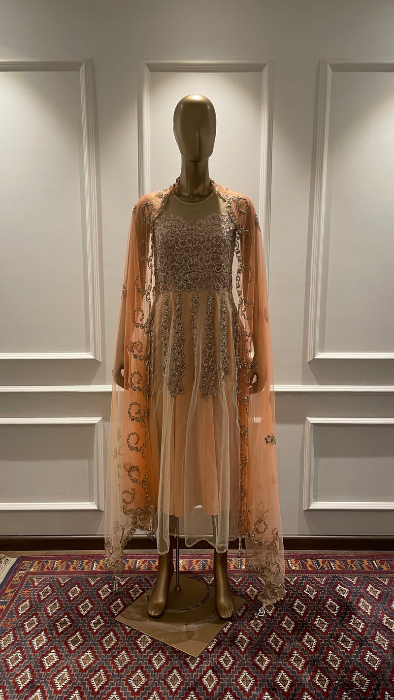 BAROUQUE KALIDAR PALE PINK WITH DUPATTA