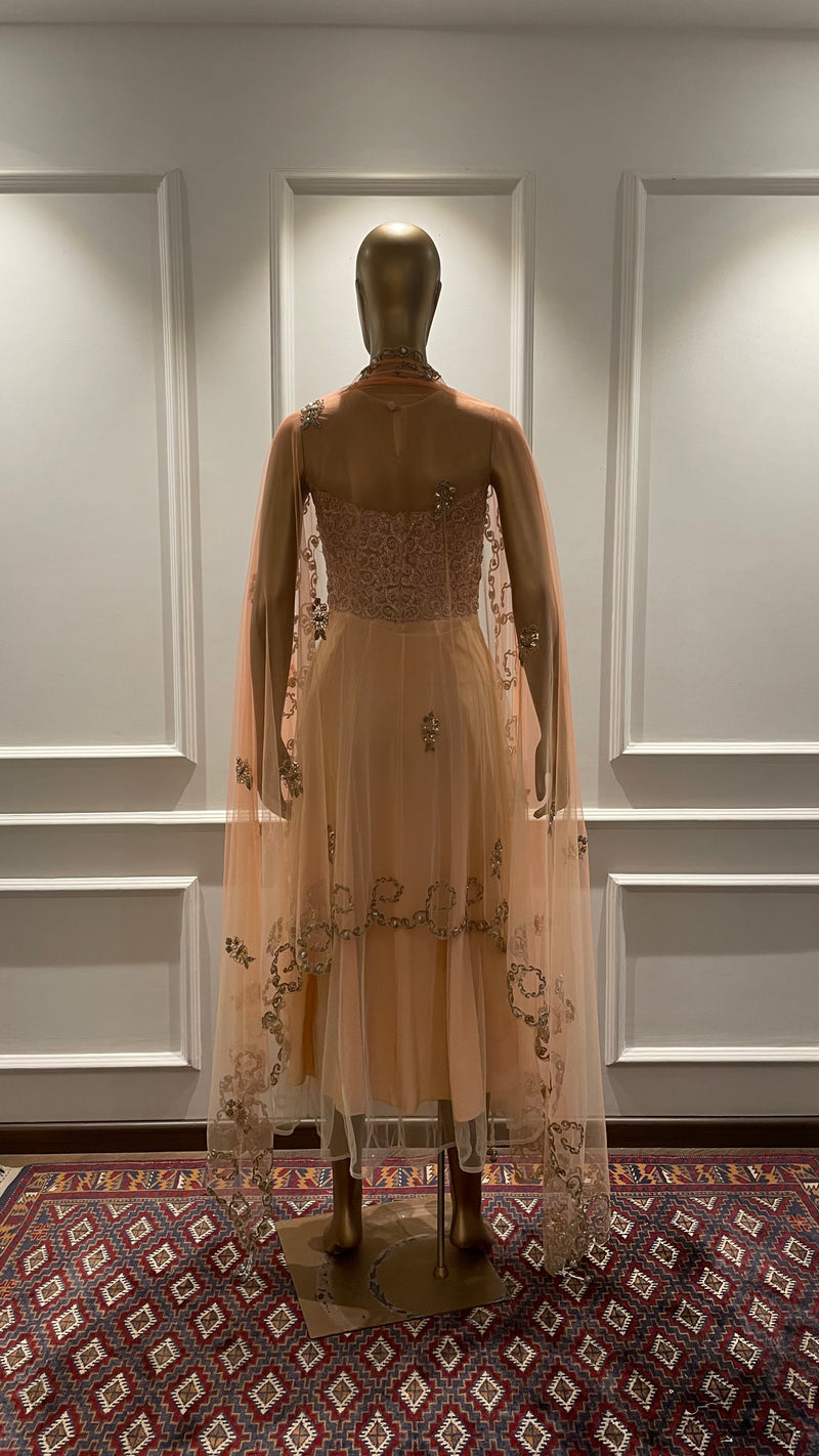 BAROUQUE KALIDAR PALE PINK WITH DUPATTA