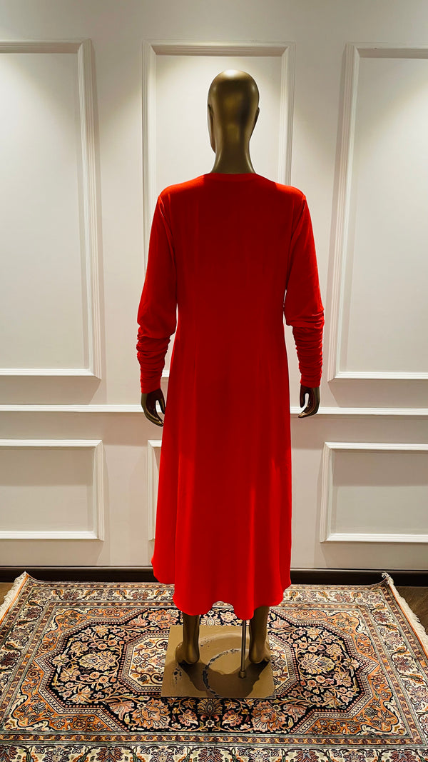 Red Cowl Dress