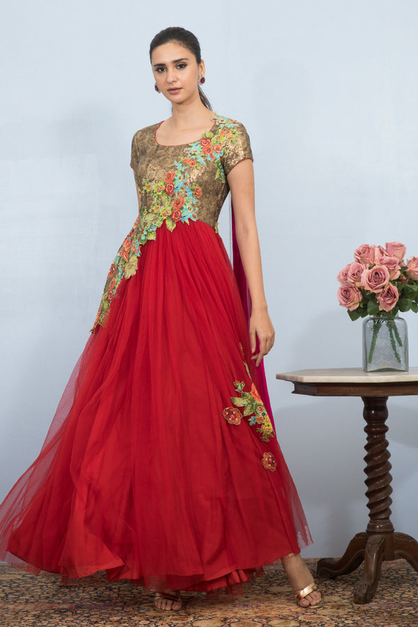 RED MUSINGS FROM THE MURAL GOWN (AS24)