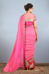 PINK MOR SAREE (AS23)